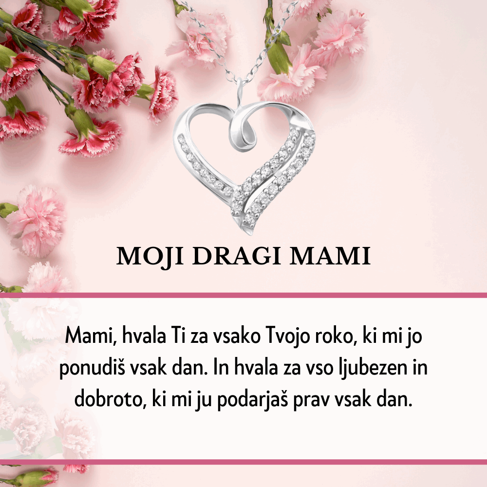 unikatno darilo za materinski dan, najlepše darilo za mamico, darilo za mami, verižica darilo za mamico, lepe rože za materinski dan