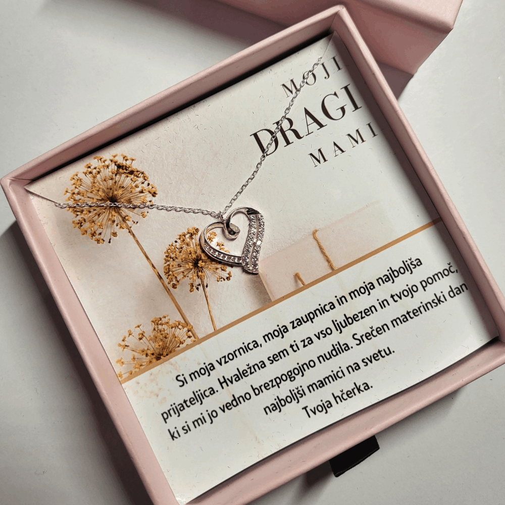 8. Darilo za učiteljico (dostava 2-3 dni) - verižica srce s personaliziranim posvetilom za učiteljco