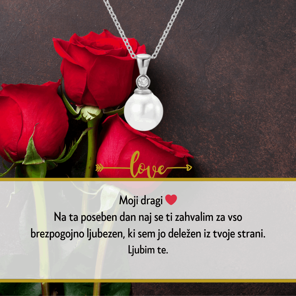 1. Darilo za dan žena (dostava 2-3 dni) - verižica srce s personaliziranim posvetilom za ženo, soprogo, punco