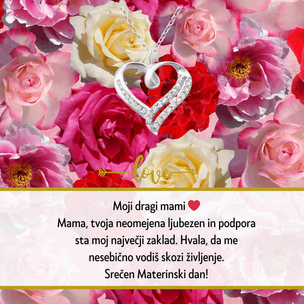 Personalizirani nakit za materinski dan z mislijo ali verzom, izbranim posebej za mamo, kot simbol edinstvene vezi ljubezni