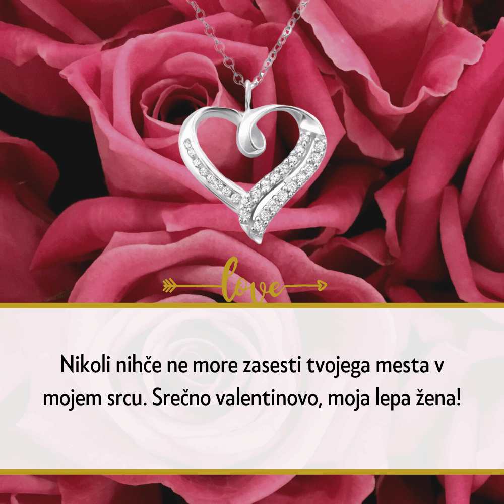 Unikatno darilo za valentinovo, verižica za ženo s posvetilom