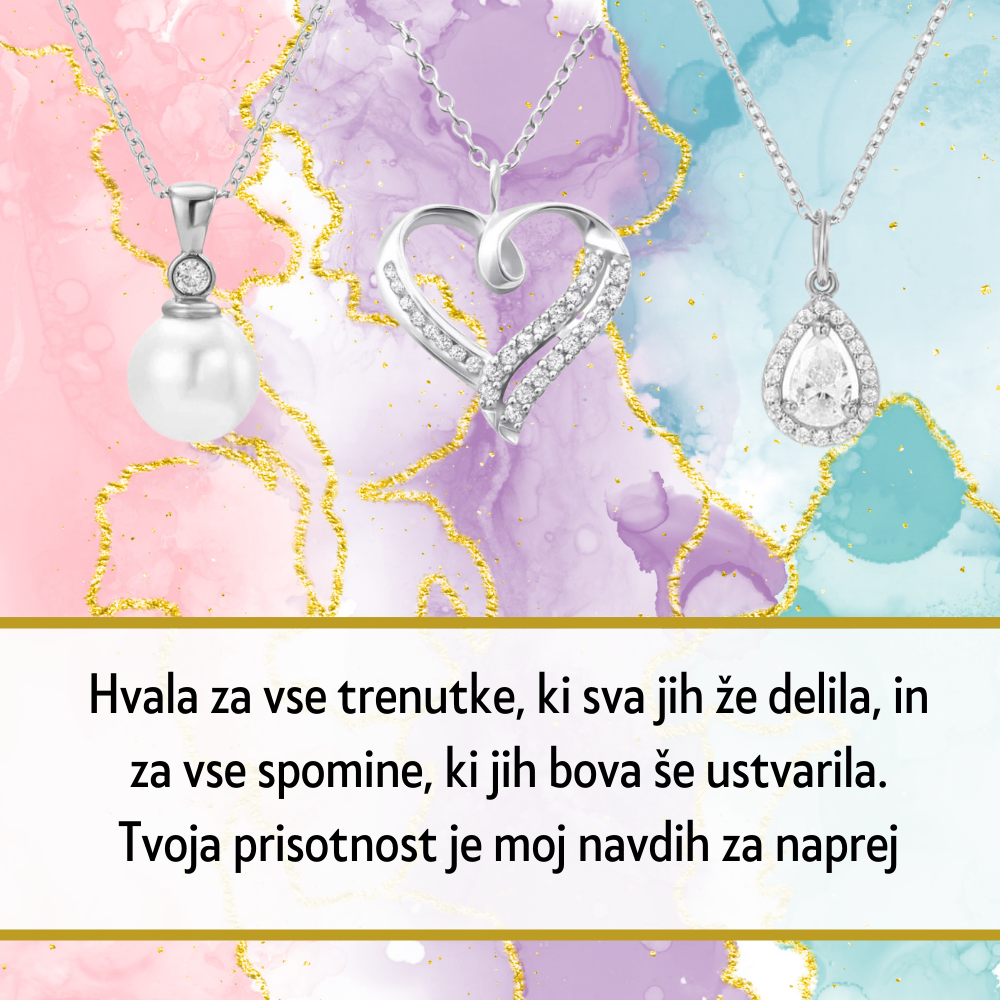 Ogrlica iz srebra z obeskom in kristali je čudovito darilo za Božič. Personalizacija z imenom ali besedilom posvetila zagotavlja nepozaben vtis.