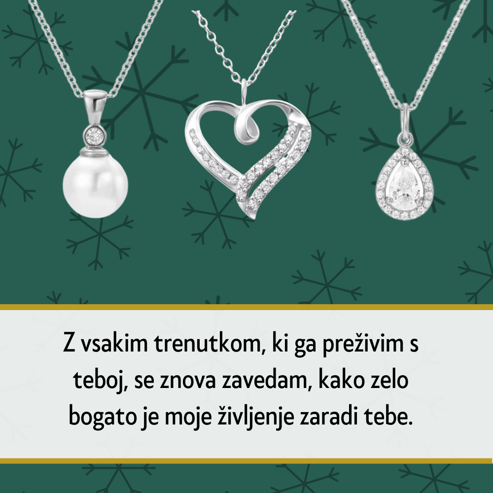 Iščete posebno darilo? Personalizirana verižica z obeskom v obliki srca in kristali bo popolna izbira za Božič ali obletnico.