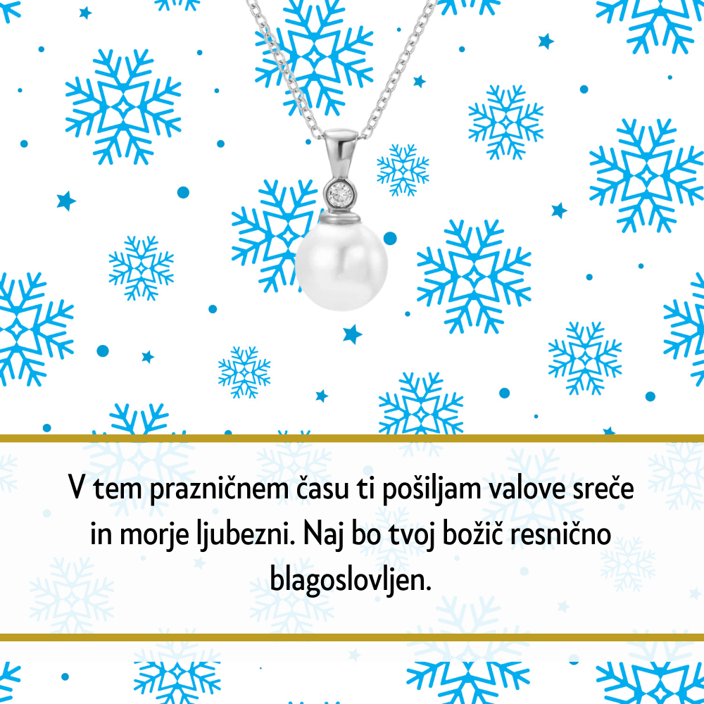 Čudovita srebrna ogrlica z ročno nameščenimi kristali je idealna za praznike. Dodajte osebni pridih z gravuro za nepozaben vtis.