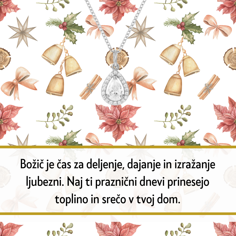 Presenetite svoje najdražje z elegantno verižico iz srebra 925, okrašeno s kristali. Možnost personalizacije za poseben čustveni dotik.
