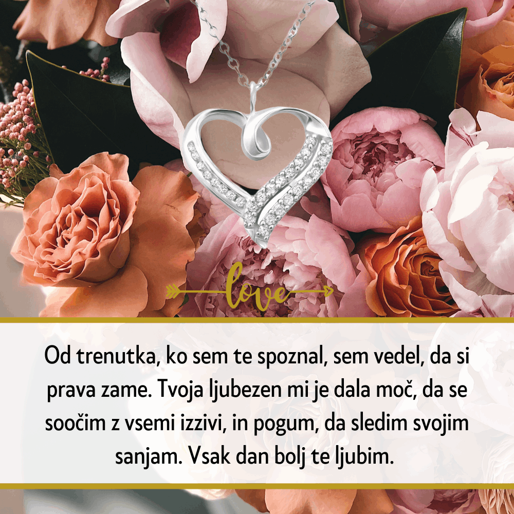 Vrtnice za valentinovo s posvetilom in verižico za ženo, popolno valentinovo darilo in darilo za dan žena, perosonalizirano darilo za valentinovo, Personalizirano darilo za valentinovo, darilo za dan žena, darilo za nj, za mojo ženo, za punco pz. soprogo v lepi embalaži s posvetilom in lepo srebrno verižico s kristali