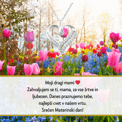 Personalizirani obesek za materinski dan, ki nosi edinstveno sporočilo ljubezni - popolno darilo, ki se dotakne srca