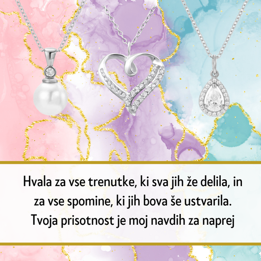 Ogrlica iz srebra z obeskom in kristali je čudovito darilo za Božič. Personalizacija z imenom ali besedilom posvetila zagotavlja nepozaben vtis.


