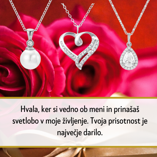 Ta prefinjen kos nakita združuje eleganco in osebni pomen. Verižica iz srebra 925 je idealna za partnerke, mamice ali prijateljice.