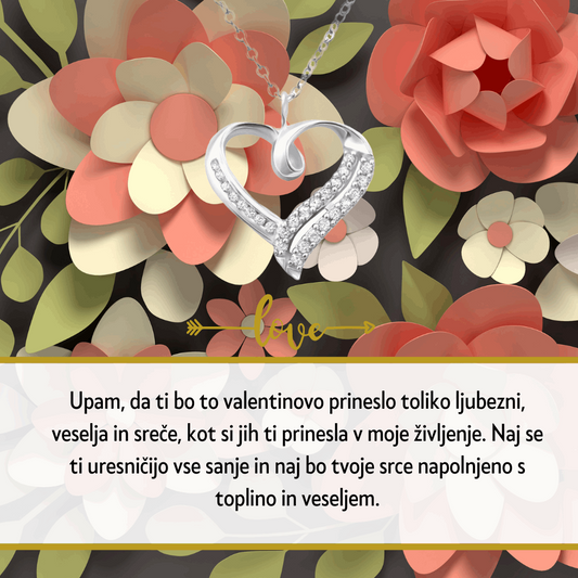 Vrtnice za valentinovo s posvetilom in verižico za ženo, popolno valentinovo darilo in darilo za dan žena, perosonalizirano darilo za valentinovo, Personalizirano darilo za valentinovo, darilo za dan žena, darilo za nj, za mojo ženo, za punco pz. soprogo v lepi embalaži s posvetilom in lepo srebrno verižico s kristali