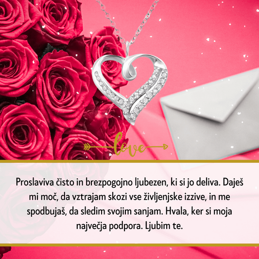 Vrtnice za valentinovo s posvetilom in verižico za ženo, popolno valentinovo darilo in darilo za dan žena, perosonalizirano darilo za valentinovo, Personalizirano darilo za valentinovo, darilo za dan žena, darilo za nj, za mojo ženo, za punco pz. soprogo v lepi embalaži s posvetilom in lepo srebrno verižico s kristali