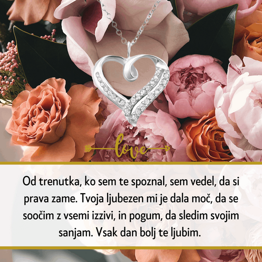 Vrtnice za valentinovo s posvetilom in verižico za ženo, popolno valentinovo darilo in darilo za dan žena, perosonalizirano darilo za valentinovo, Personalizirano darilo za valentinovo, darilo za dan žena, darilo za nj, za mojo ženo, za punco pz. soprogo v lepi embalaži s posvetilom in lepo srebrno verižico s kristali