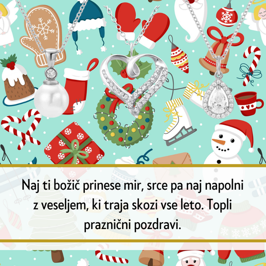 Prefinjena srebrna ogrlica s kristali in osebnim posvetilom je simbol pozornosti in ljubezni. Popolna za praznike ali osebne trenutke.