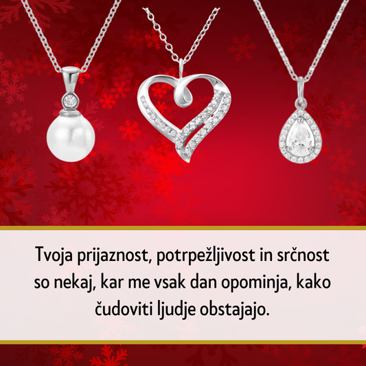 Ta prefinjen kos nakita združuje eleganco in osebni pomen. Verižica iz srebra 925 je idealna za partnerke, mamice ali prijateljice.